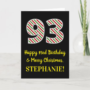 Happy 93rd Birthday & Merry Kerstmis, aangepaste n Kaart