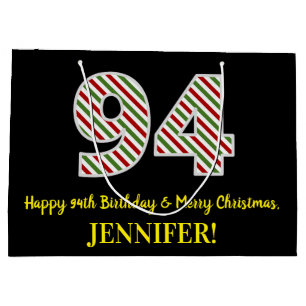 Happy 94th Birthday & Merry Kerstmis, aangepaste n Groot Cadeauzakje