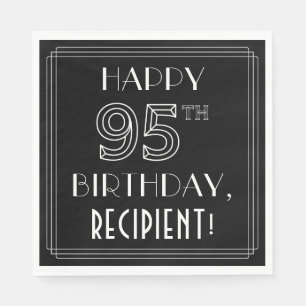 HAPPY 95TH BIRTHDAY; Art Deco Style; aangepaste na Servet