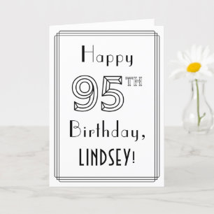 Happy 95th Birthday, Art Deco Style met aangepaste Kaart