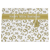 Happy 95th Birthday Number Pattern Gold Groot Cadeauzakje (Voorkant)