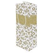 Happy 95th Birthday Number Pattern Gold Wijn Cadeautas (Achterkant Gekanteld)