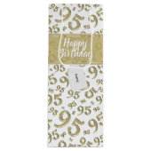 Happy 95th Birthday Number Pattern Gold Wijn Cadeautas (Voorkant)