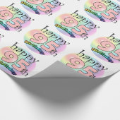 Happy 95th Birthday (roze) Cadeaupapier (Hoek)