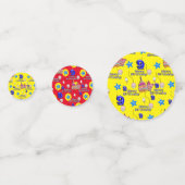Happy 9th Birthday Confetti, #9 Yellow & Red Confetti (Voorkanten)