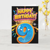 Happy 9th Birthday Kaart (Gele Bloem)