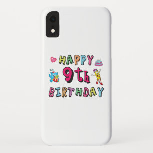 Happy 9th Birthday voor 9-jarige Kinderen B-dag iPhone XR Hoesje