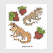 Happy aardbery Bearded Dragons Sticker (Vel)