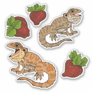 Happy aardbery Bearded Dragons Sticker