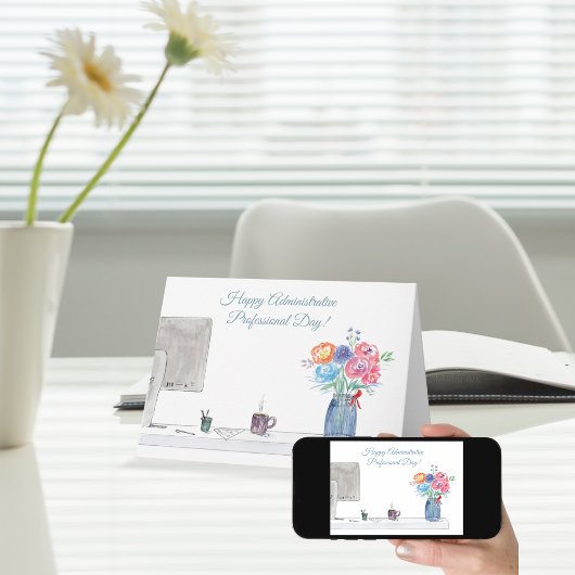 Happy Administrative Professional Day Waterverf Kaart