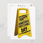 Happy Administrative Professionals Day geel teken Briefkaart (Voorkant / Achterkant)