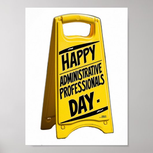 Happy Administrative Professionals Day geel teken Poster (Voorkant)
