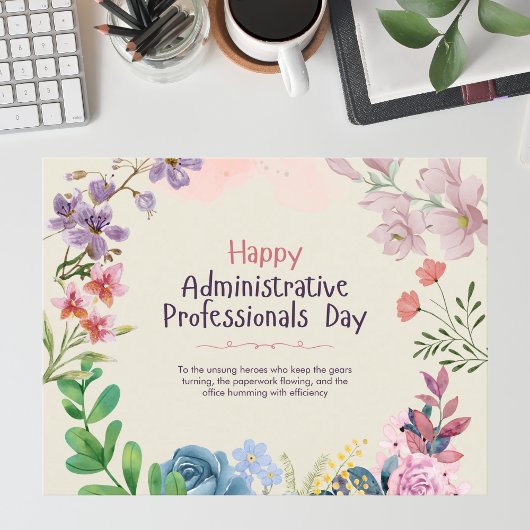 Happy Administrative Professionals Day Waterverf Feestdagenkaart
