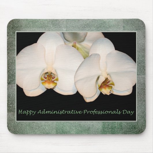 Happy Administrative Professionals White Orchids Muismat (Voorkant)