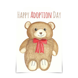 "Happy Adoption Day" Opa Beer Hug Waterverf Kaart