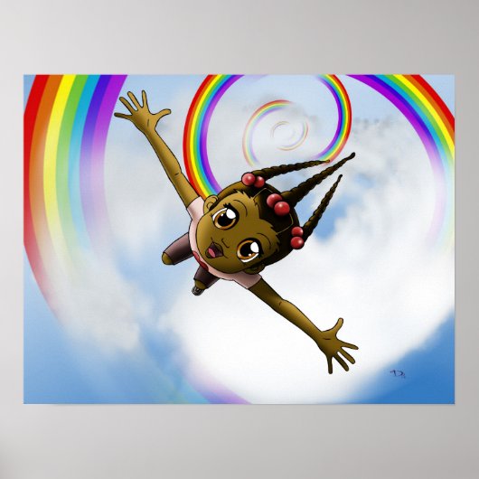 Happy African American Girl Poster (Voorkant)