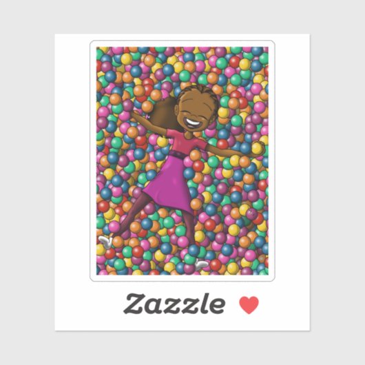 Happy African American Girl Sticker (Vel)