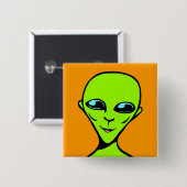 Happy Alien/ET Vierkante Button 5,1 Cm (Voorkant /achterkant)
