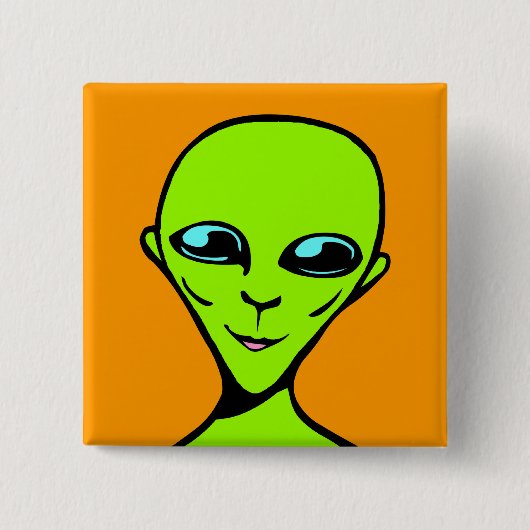 Happy Alien/ET Vierkante Button 5,1 Cm (Voorkant)