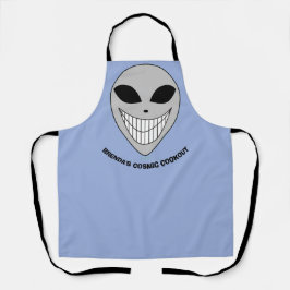 Happy Alien Smile Cosmic Science Fiction Jouw naam Schort