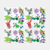 Happy Aliens Rockin' Fleece Deken (Voorkant (Horizontaal))