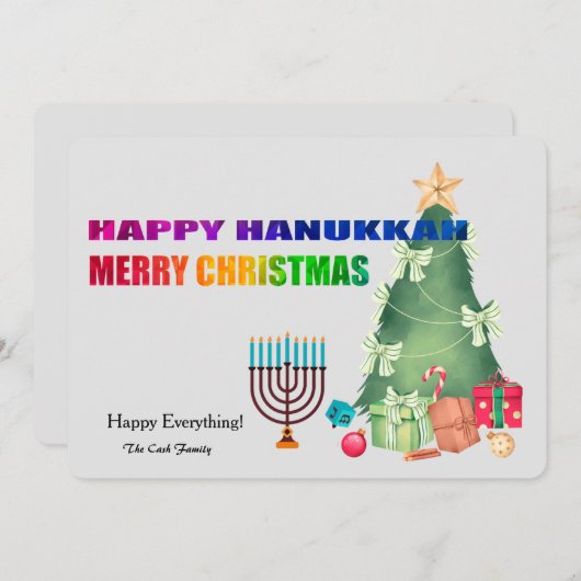 Happy All Holiday Greeting Card Feestdagenkaart (Voorkant / Achterkant)