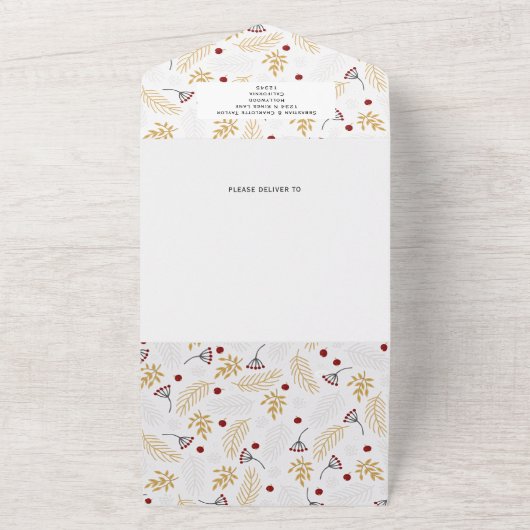 Happy All Photo Collage kerstKaart All In One Uitnodiging (Buitenkant)