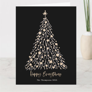 Happy All Script Golden Kerstboom Kaart