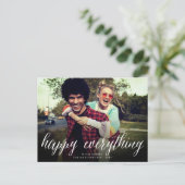 Happy All Simple White Script Photo Modern Feestdagenkaart (Staand voorkant)