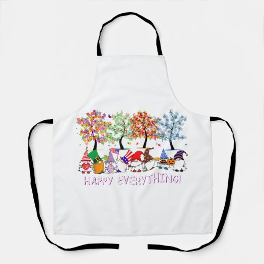 Happy Alles Gnomies Gnomes Feestdagen Kerstmis Schort (Voorkant)