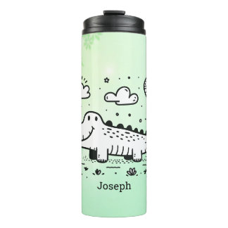 Happy Alligator met ballon - Schattigee Nursery Ar Thermosbeker