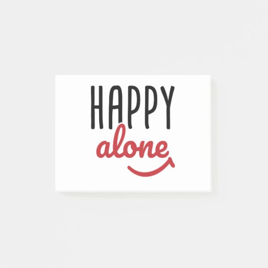 Happy Alone Singles Awareness Anti-Valentijns Post-it® Notes (Voorkant)