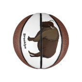 Happy American bison buffalo illustratie Basketbal (Verticaal)