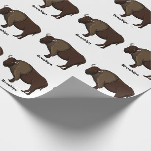 Happy American bison buffalo illustratie Cadeaupapier