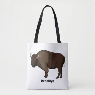 Happy American bison buffalo illustratie Draagtas