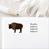 Happy American bison buffalo illustratie Etiket (Insitu)