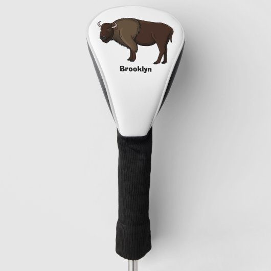 Happy American bison buffalo illustratie Golfheadcover (Voorkant)
