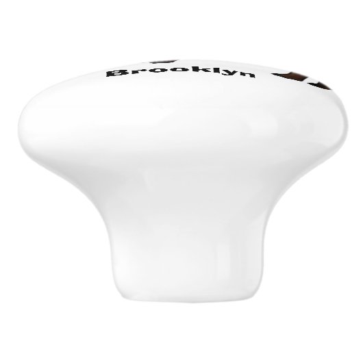 Happy American bison buffalo illustratie Keramische Knop (Zijkant)