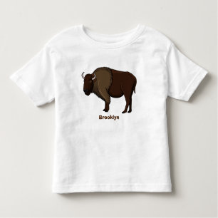 Happy American bison buffalo illustratie Kinder Shirts