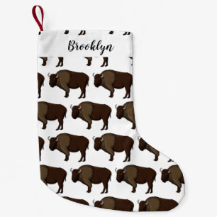 Happy American bison buffalo illustratie Kleine Kerstsok