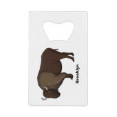 Happy American bison buffalo illustratie Kredietkaart Flessenopener (Voorkant)