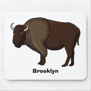 Happy American bison buffalo illustratie Muismat