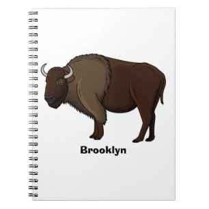 Happy American bison buffalo illustratie Notitieboek