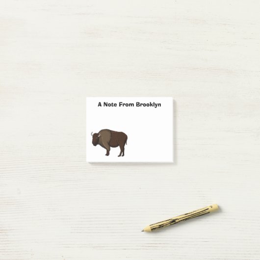 Happy American bison buffalo illustratie Post-it® Notes (Op bureau)