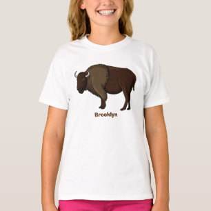 Happy American bison buffalo illustratie T-shirt