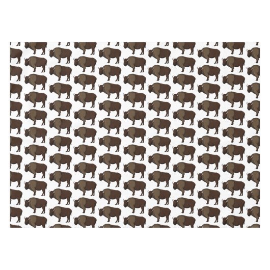 Happy American bison buffalo illustratie Tafelkleed (Voorkant (Horizontaal))
