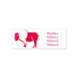 Happy American bison buffalo illustratie Zelfinktende Stempel