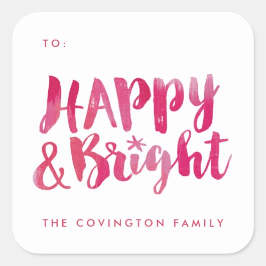 Happy and Bright Gift Label Sticker (Voorkant)