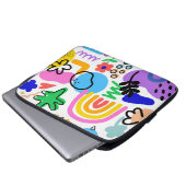 Happy and colorful abstract designs laptop sleeve (Voorkant onderkant)