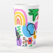 Happy and colorful abstract designs latte mok (Voorkant)